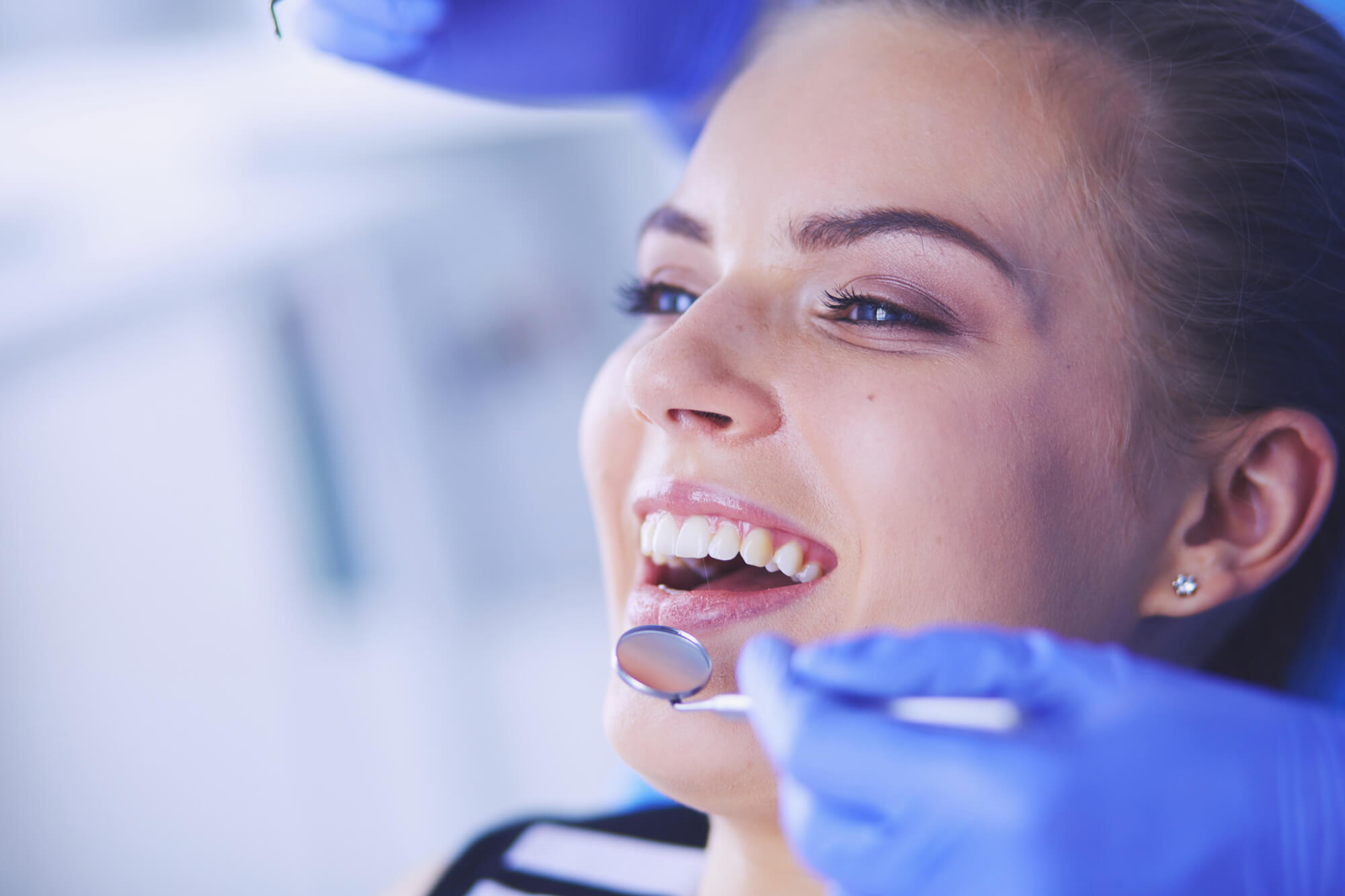 girl undergoing teeth whitening in Tamiami